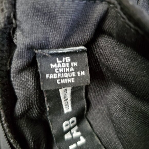 Design Lab Black Sleeveless Dress Large Geometric Tribal Print Partial Open Back - Picture 10 of 11